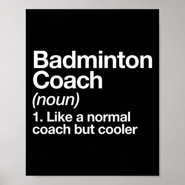 Badminton Coach Definition idrottar en fin tränare Poster (Framsidan)