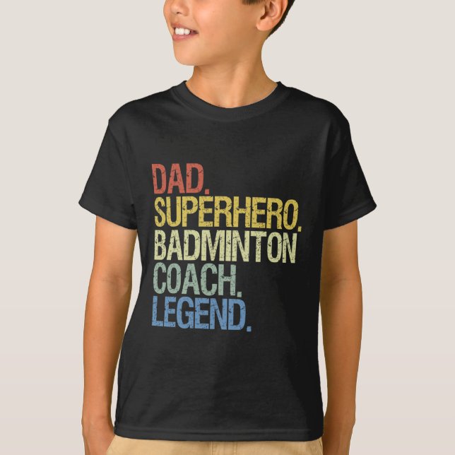 Badminton Coach Pappa T Shirt (Framsida)