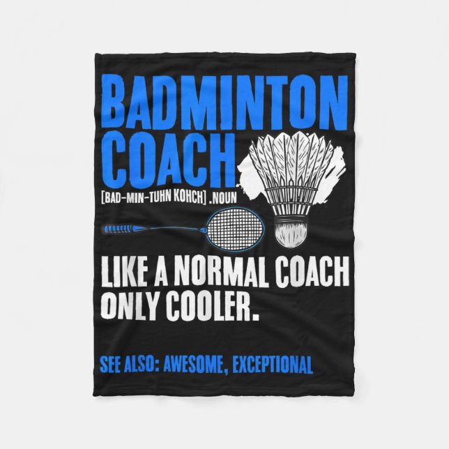 Badminton Coach Racket Shuttle Hobby Badminton Pla Fleecefilt (Framsidan)