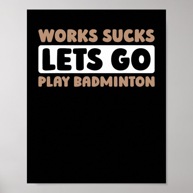 Badminton Court Racket Player - Racquet Team Shutt Poster (Framsidan)
