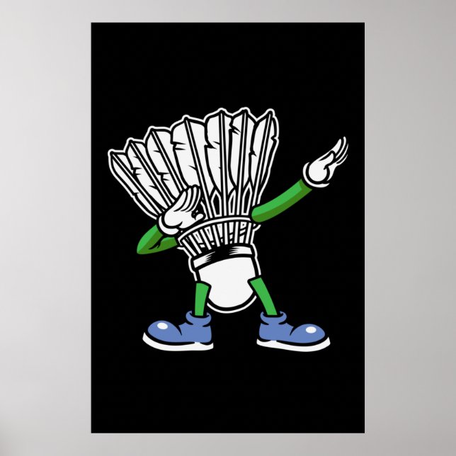 Badminton Dabbing Shuttlecock Poster (Framsidan)
