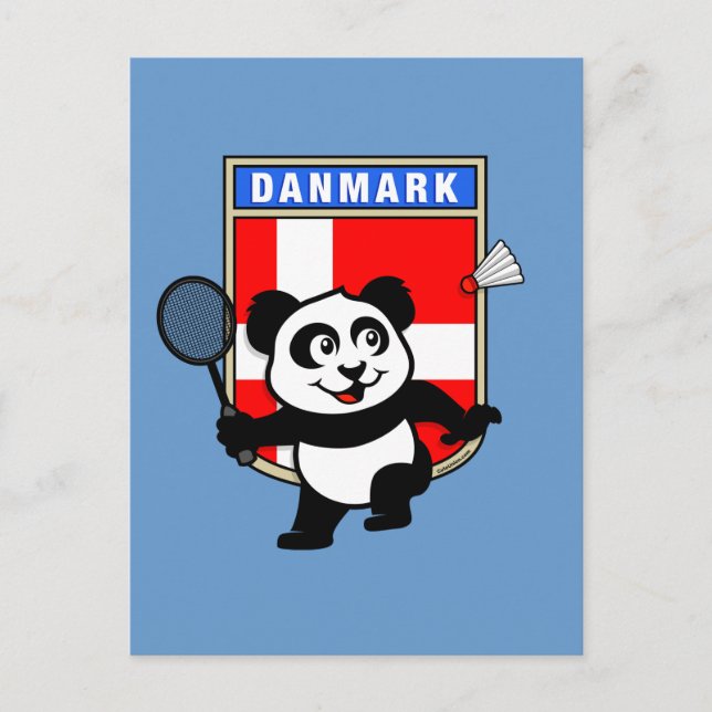 Badminton Danmark Panda Vykort (Framsida)