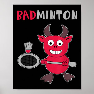 Badminton Djävulen Badminton Player Shuttle Sports Poster