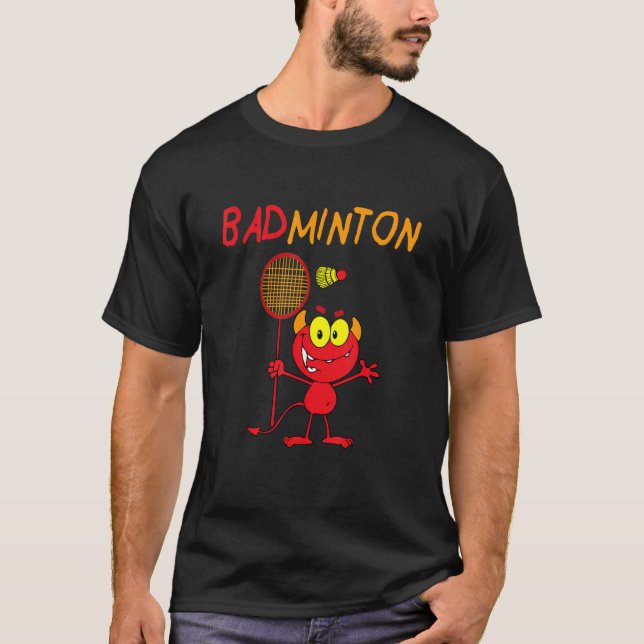 Badminton Djävulen Player T Shirt (Framsida)