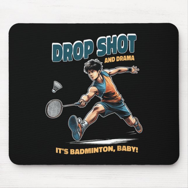 Badminton Drama - Droppkast Och Spänning Badminton Musmatta (Framsidan)