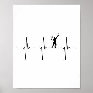 Badminton Ecg Heartslag Shuttle Pulse Frequency 1 Poster