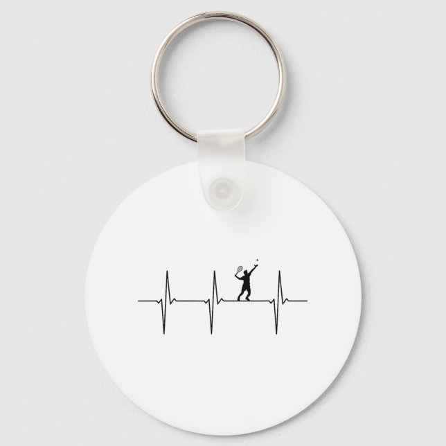 Badminton Ecg Hjärtfrekvens Shuttle Pulsfrekvens  Nyckelring (Framsida)