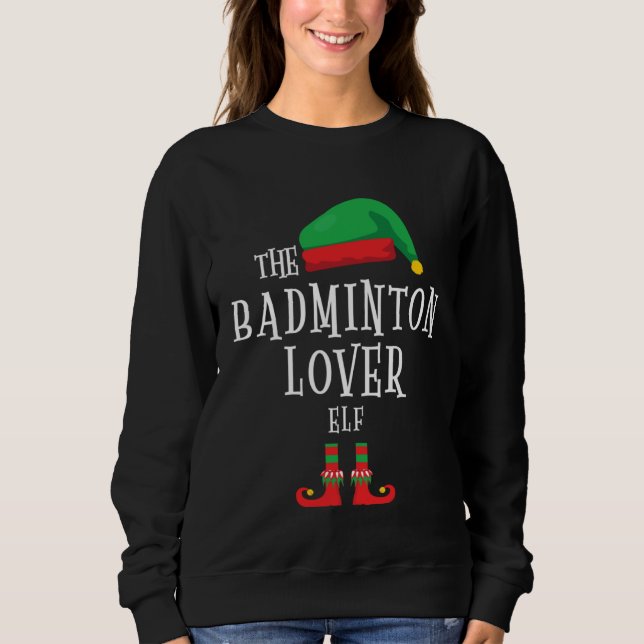 Badminton Elf Family Matching Christmas Costume T Shirt (Framsida)