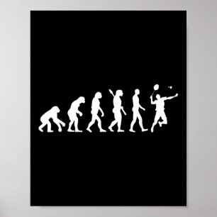 Badminton Evolution Jersey Tee Funny Rackets Boll Poster