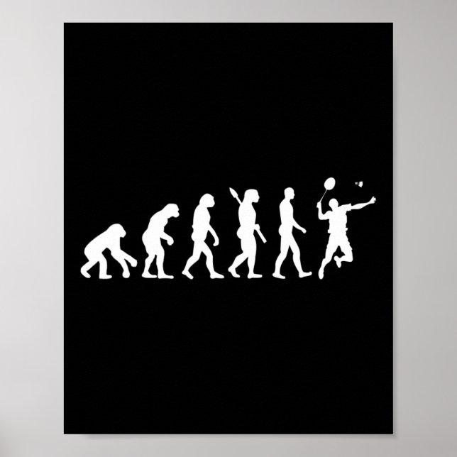 Badminton Evolution Jersey Tee Funny Rackets Boll Poster (Framsidan)