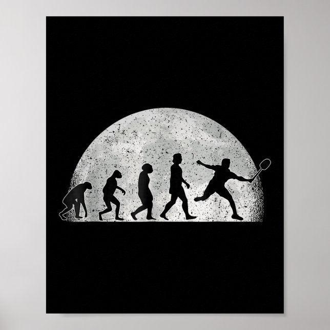 Badminton Evolution - Måne Badminton Player Poster (Framsidan)