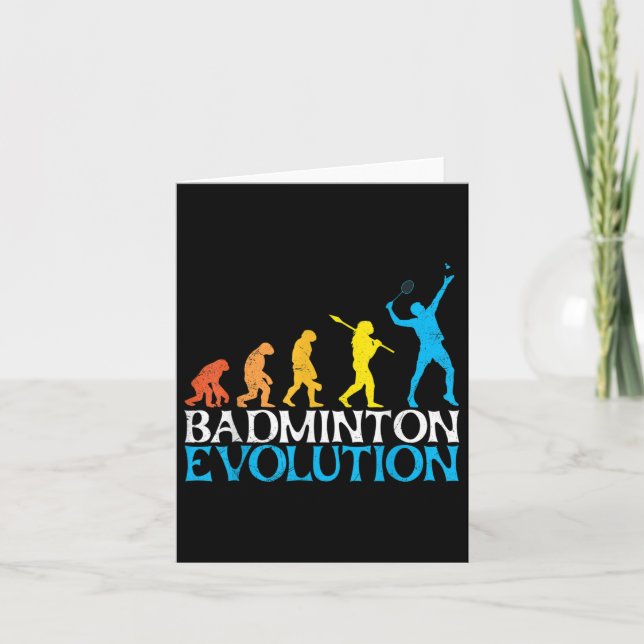 Badminton Evolution Monkey Badminton Player Badmin Kort (Framsida)