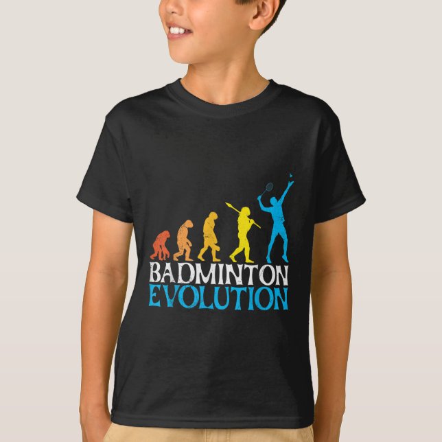 Badminton Evolution Monkey Badmintonspelare Badmin T Shirt (Framsida)