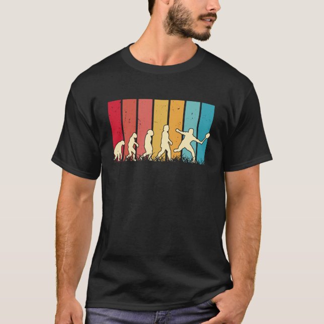 Badminton Evolution Retro Badminton Player Badmint T Shirt (Framsida)