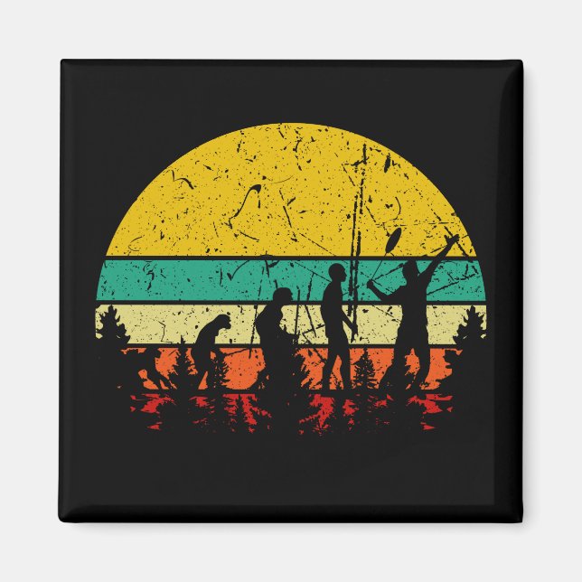 Badminton Evolution Retro Badminton Player Magnet (Framsidan)