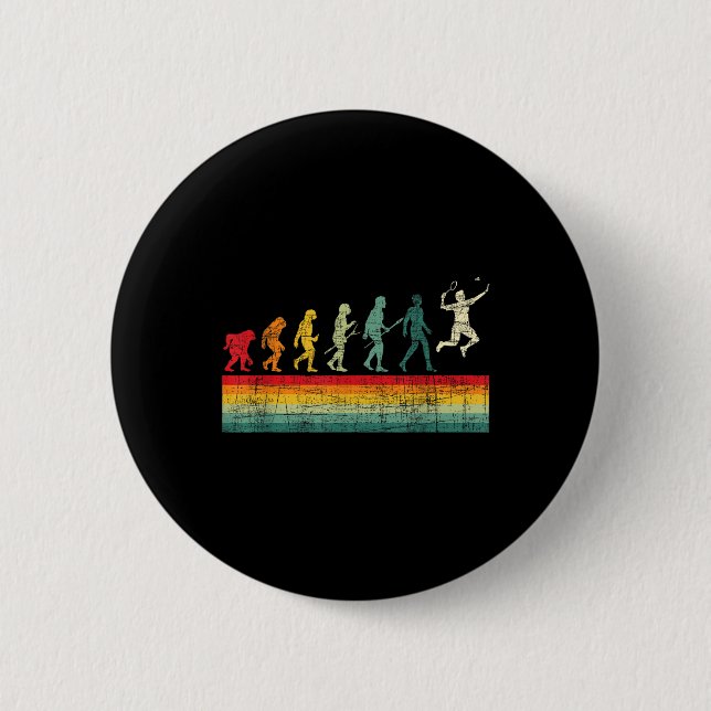 Badminton Evolution - Retro Sports Älskare Shuttle Knapp (Framsida)