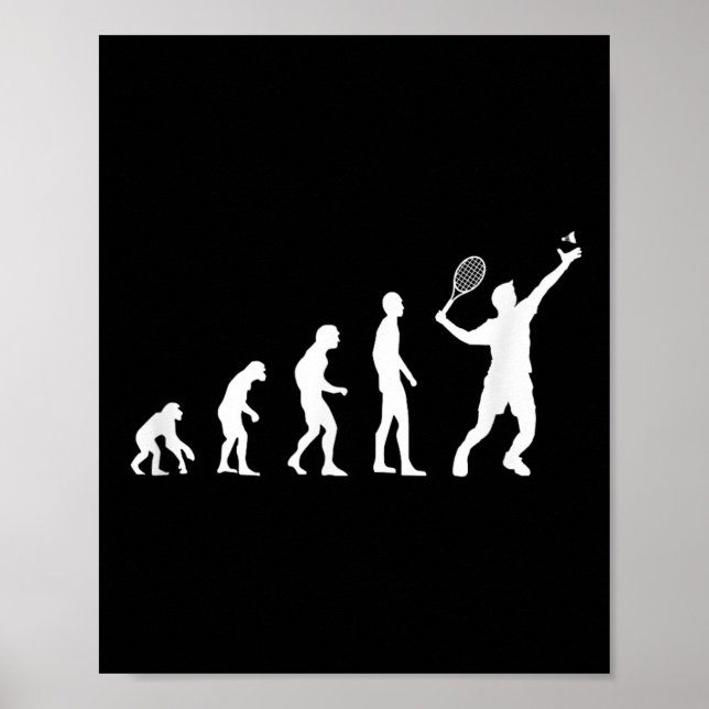 Badminton Evolution Shuttle Funny  Poster (Framsidan)