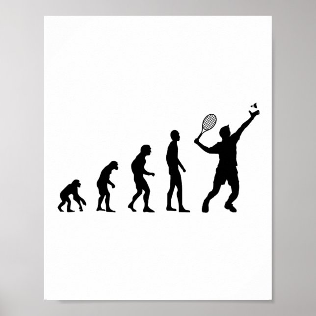 Badminton Evolution Shuttle Funny Poster (Framsidan)