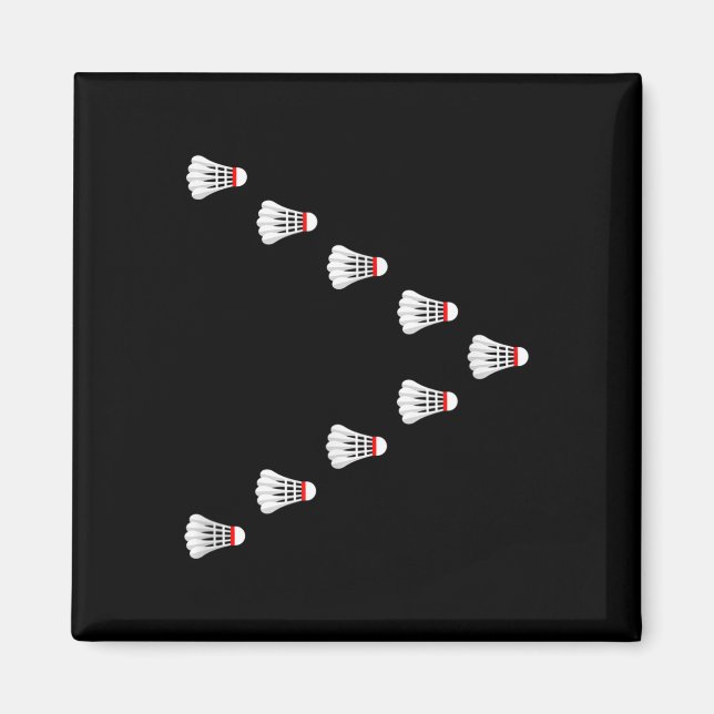 Badminton - Fåglar Flygande I V Formation  Magnet (Framsidan)