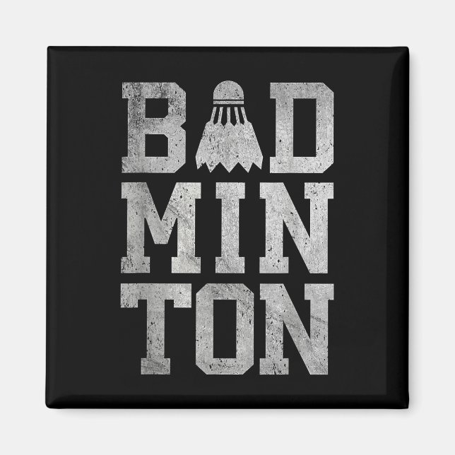 Badminton Fåglar Shuttle Badmintonspelare Och Älsk Magnet (Framsidan)