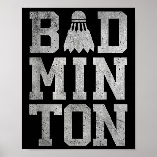 Badminton Fåglar Shuttle Badmintonspelare Och Lo Poster