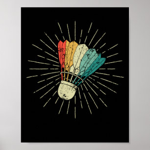 Badminton färgade idrottsmän manar Kvinnliga bar Poster