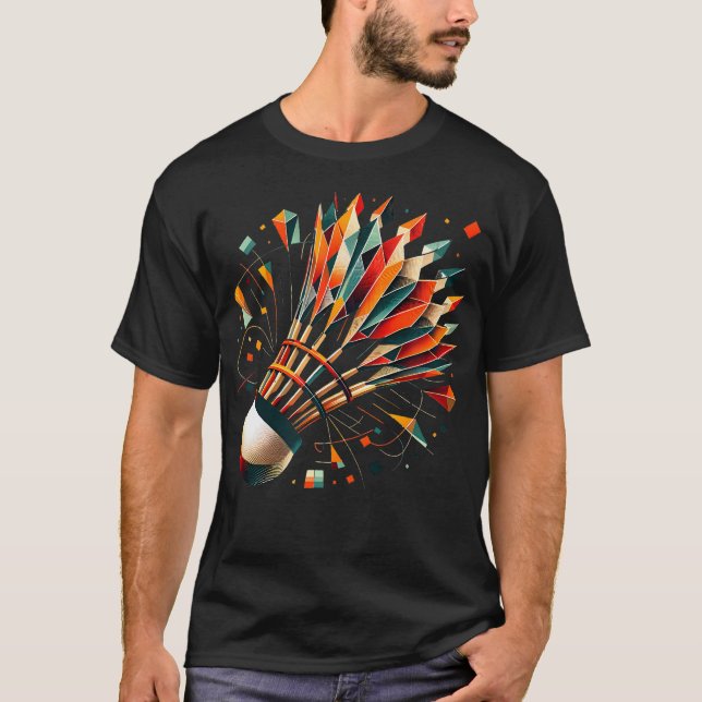 Badminton-fjäderboll T Shirt (Framsida)