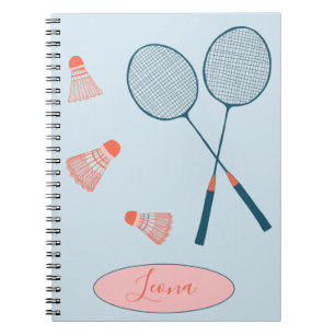 Badminton för två bärbara datorer med monogram anteckningsbok