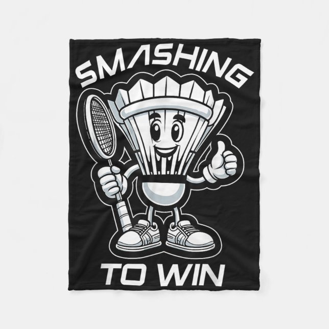 Badminton Forever Cartoon Shuttle And Racket Graph Fleecefilt (Framsidan)