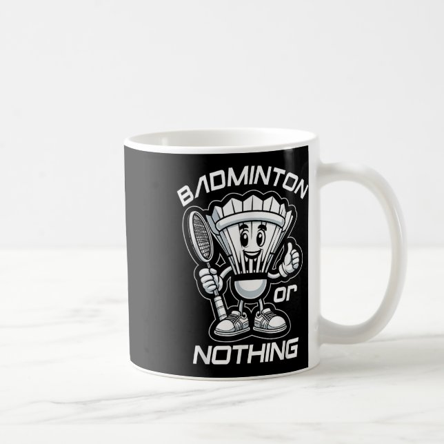 Badminton Forever Cartoon Shuttle And Racket Graph Kaffemugg (Höger)