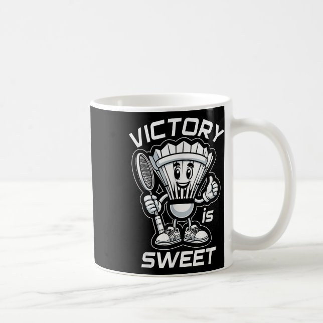 Badminton Forever Tecknad Shuttle and Racket Graph Kaffemugg (Höger)