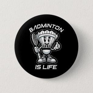 Badminton Forever Tecknad Shuttle and Racket Graph Knapp