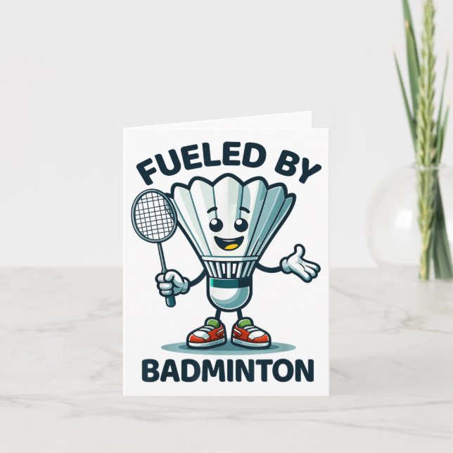 Badminton Forever Tecknad Shuttle and Racket Graph Kort (Framsida)
