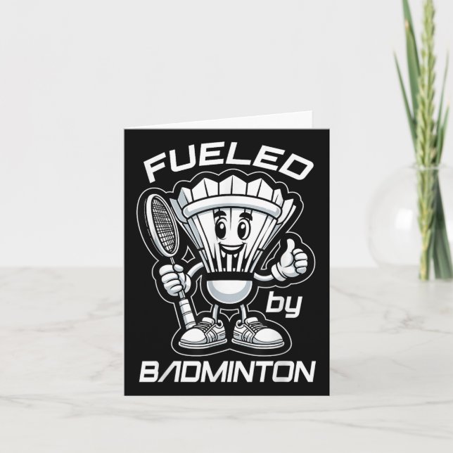 Badminton Forever Tecknad Shuttle and Racket Graph Kort (Framsida)