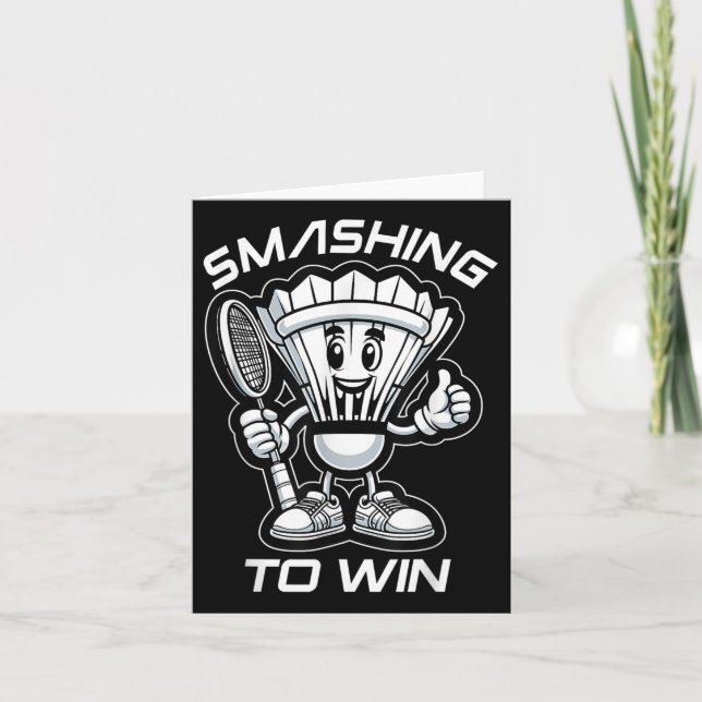 Badminton Forever Tecknad Shuttle and Racket Graph Kort (Framsida)