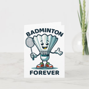 Badminton Forever Tecknad Shuttle and Racket Graph Kort