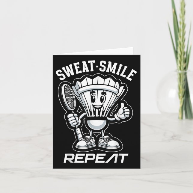 Badminton Forever Tecknad Shuttle and Racket Graph Kort (Framsida)