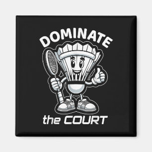 Badminton Forever Tecknad Shuttle and Racket Graph Magnet