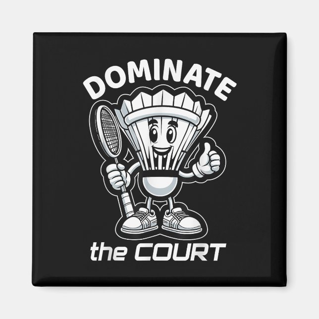 Badminton Forever Tecknad Shuttle and Racket Graph Magnet (Framsidan)