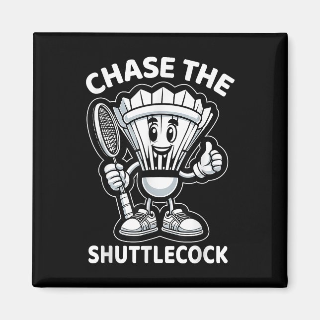 Badminton Forever Tecknad Shuttle and Racket Graph Magnet (Framsidan)