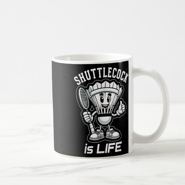 Badminton Forever Tecknad Shuttle Och Rackets Graf Kaffemugg (Höger)