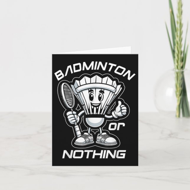 Badminton Forever Tecknad Shuttle Och Racketskiss Kort (Framsida)