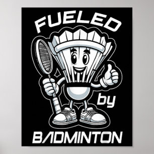 Badminton Forever Tecknad Shuttle Och Rackett Graf Poster