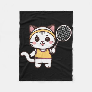 Badminton Funny Cat Women Girls Badminton Player K Fleecefilt