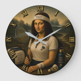 Badminton Funny Mona Lisa Sports Gift Stor Klocka