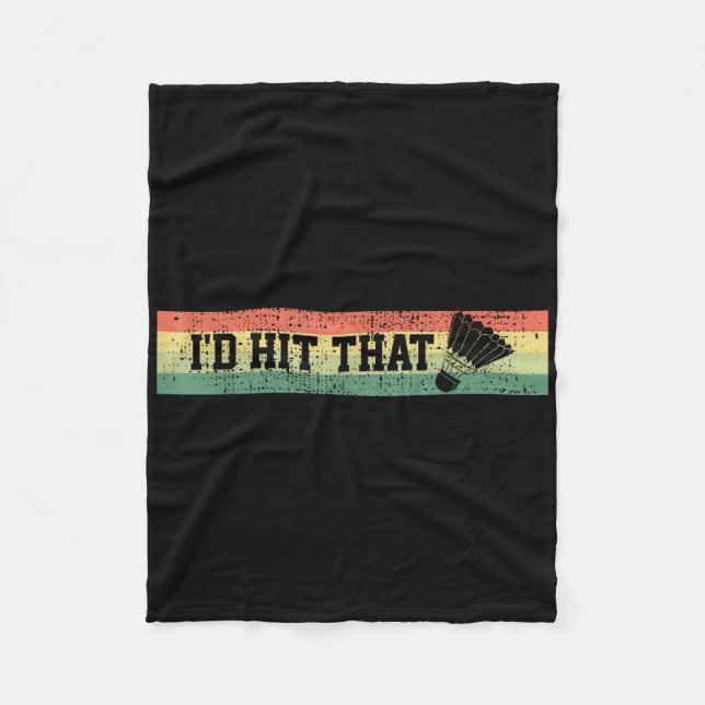 Badminton Funny Player ger Vintagen Retro Styl Fleecefilt (Framsidan)
