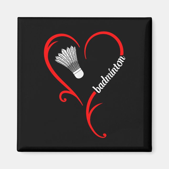 Badminton Game Coach Shuttle Player Badminton Play Magnet (Framsidan)