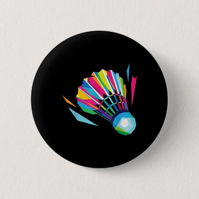 Badminton Game Shuttle Sport Badminton Pop Art Knapp (Framsida)