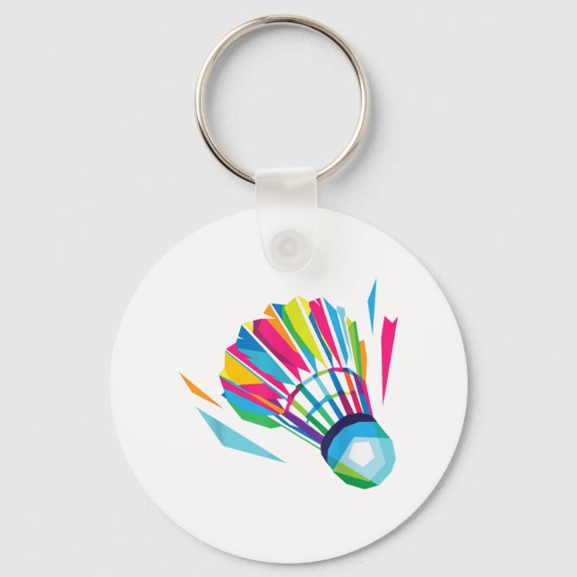 Badminton Game Shuttle Sport Badminton Pop Art Nyckelring (Framsida)