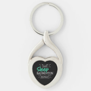 Badminton Gifts Twisted Heart Silverfärgad Nyckelring